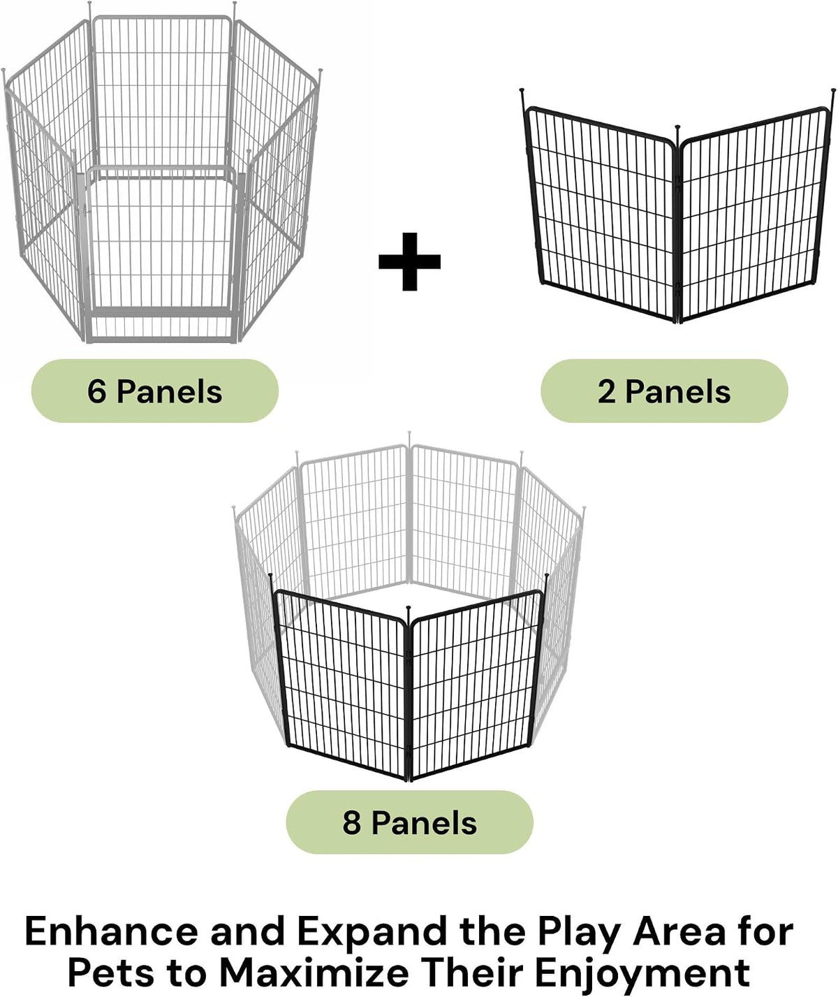 sunsgrove 40 inch 2 panels dog playpen outdoor, side view