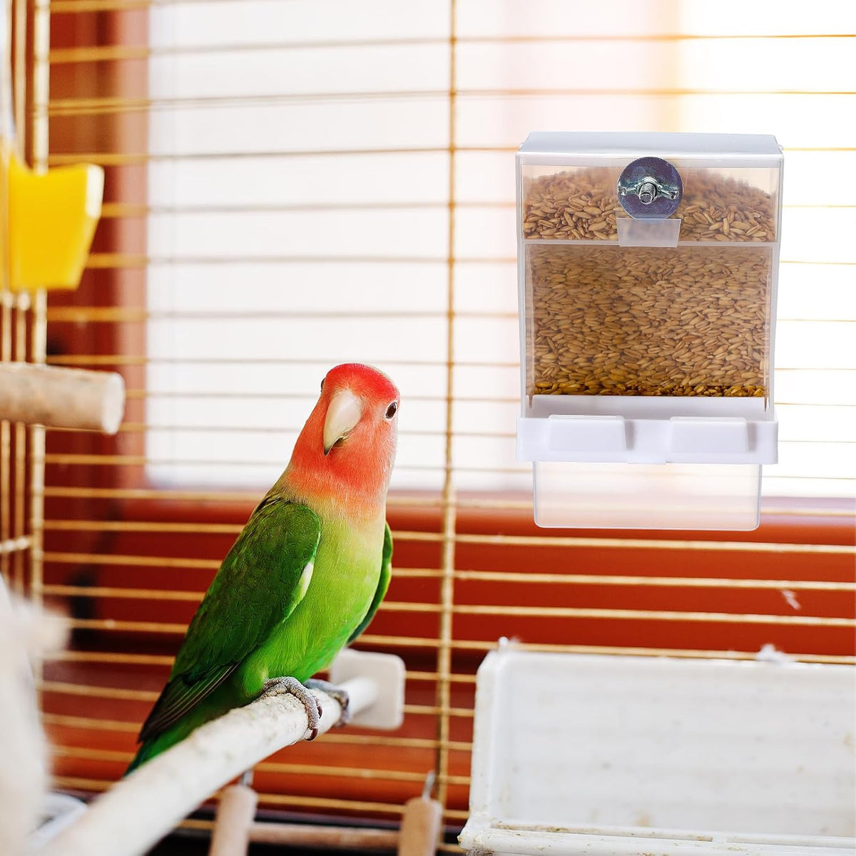 glikceil 8 pcs no mess bird feeder automatic showing dimensions