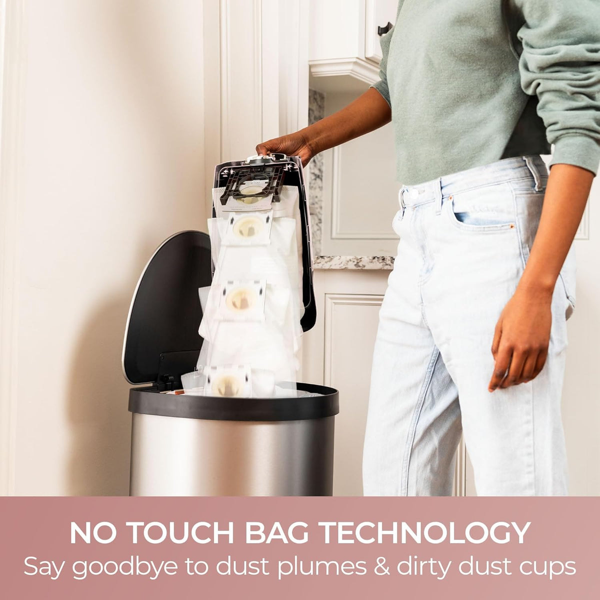 kenmore intuition bagged upright vacuum with hair eliminator, side view
