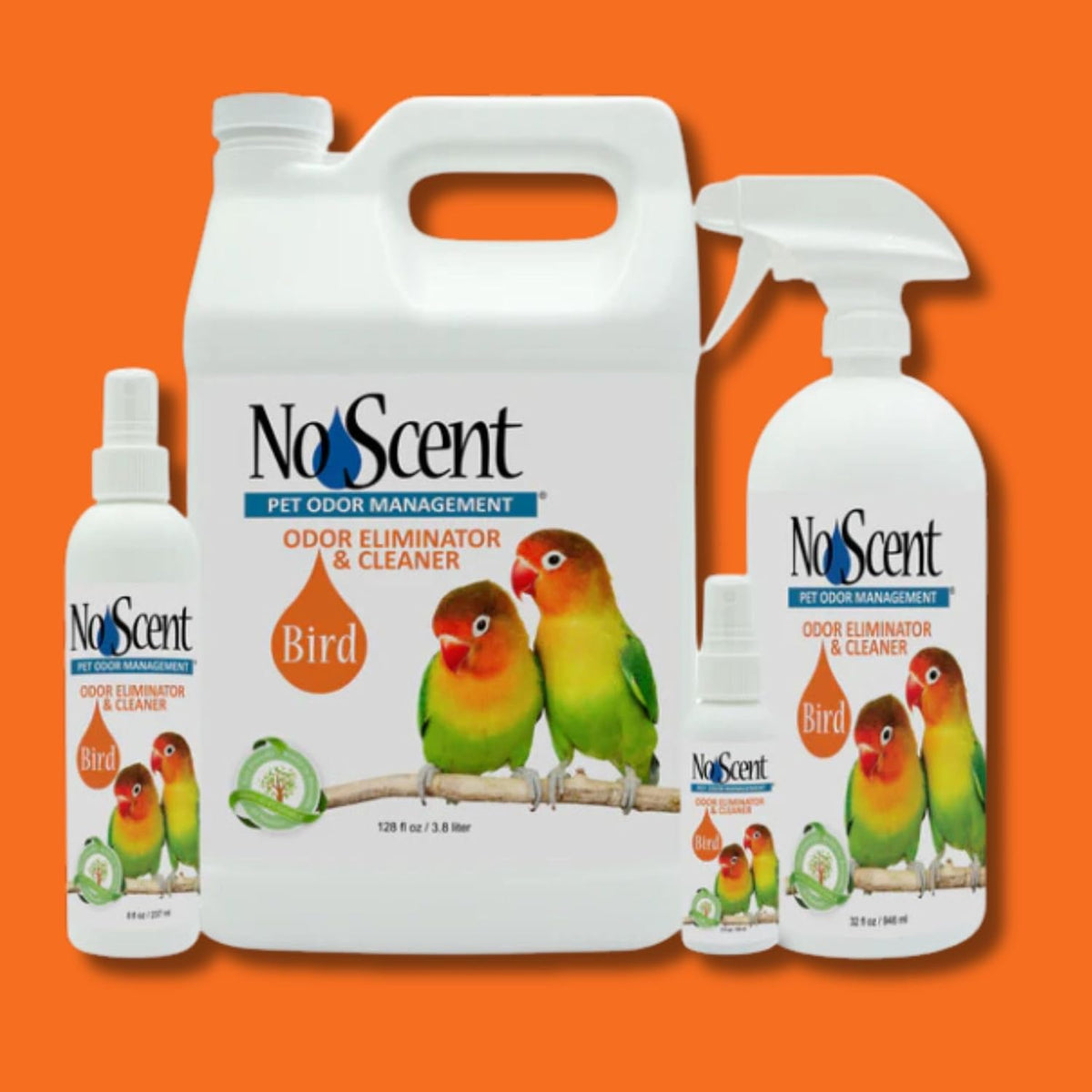 no scent bird cage cleaner spray & pet showing dimensions