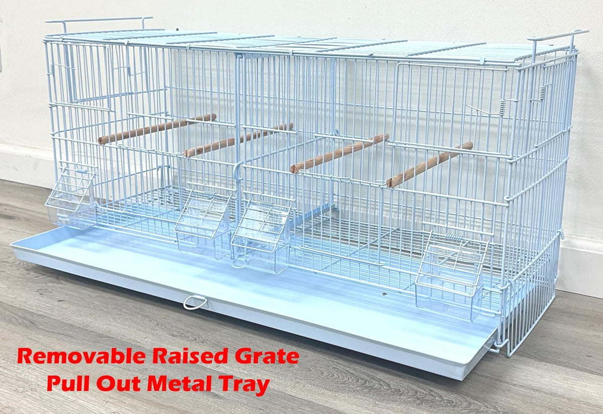 lot of 2 extra large 38"x11"x15"h stackable breeder showing dimensions