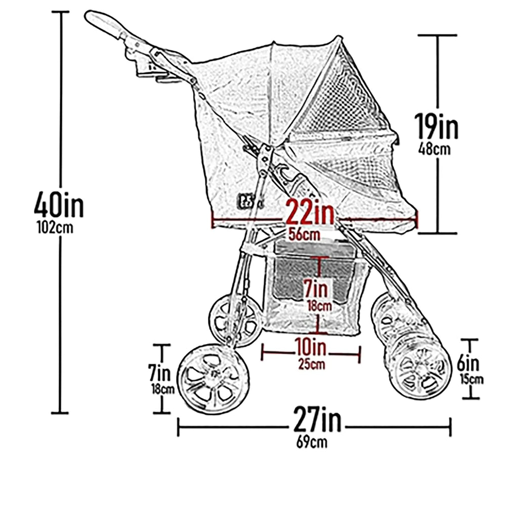 pet gear no-zip happy trails lite pet stroller shown in use