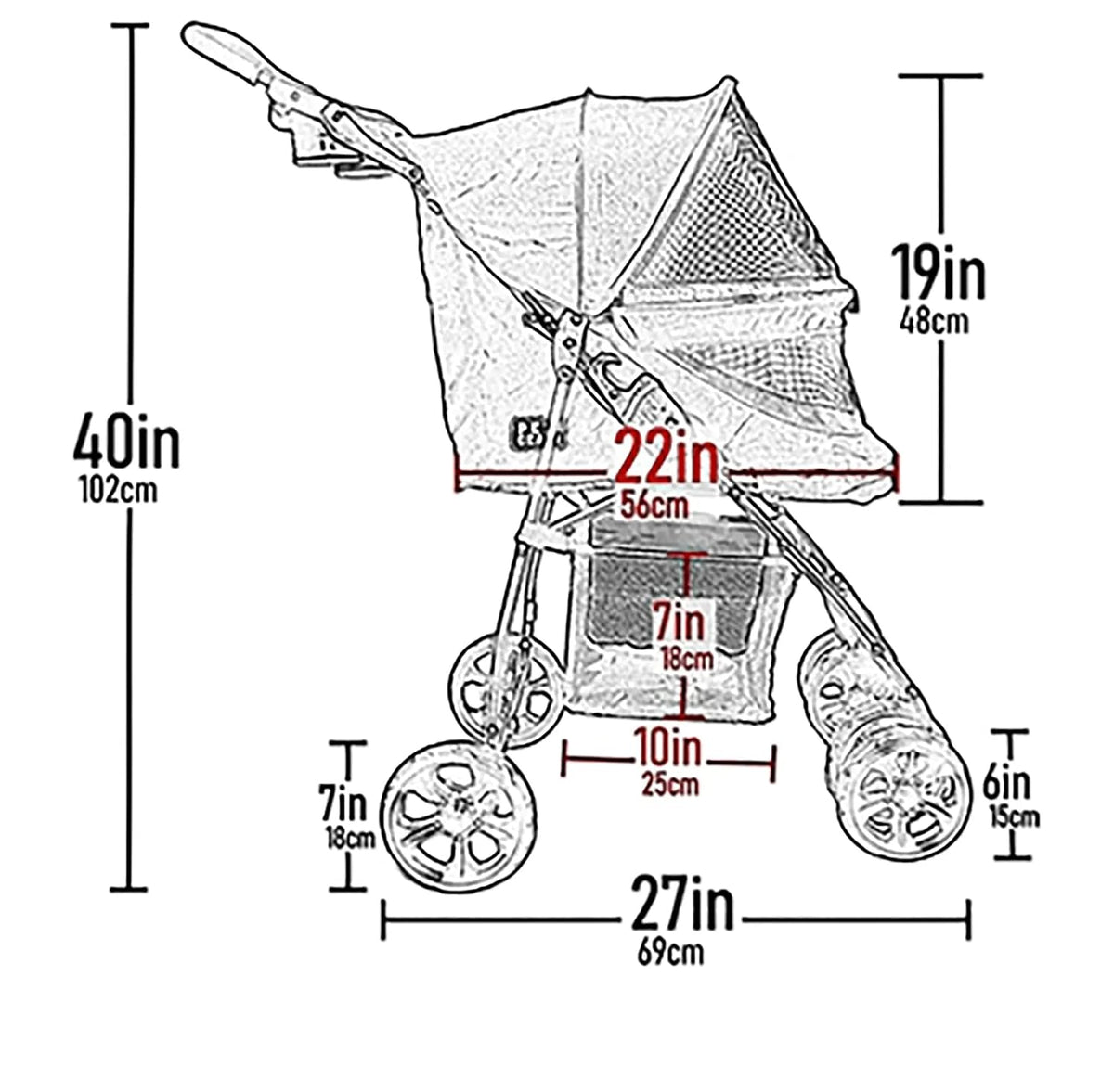 pet gear no-zip happy trails lite pet stroller shown in use
