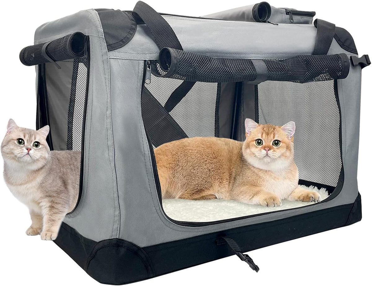 fhiny large cat carrier for 2 cats, 24"x17"x17", main product view