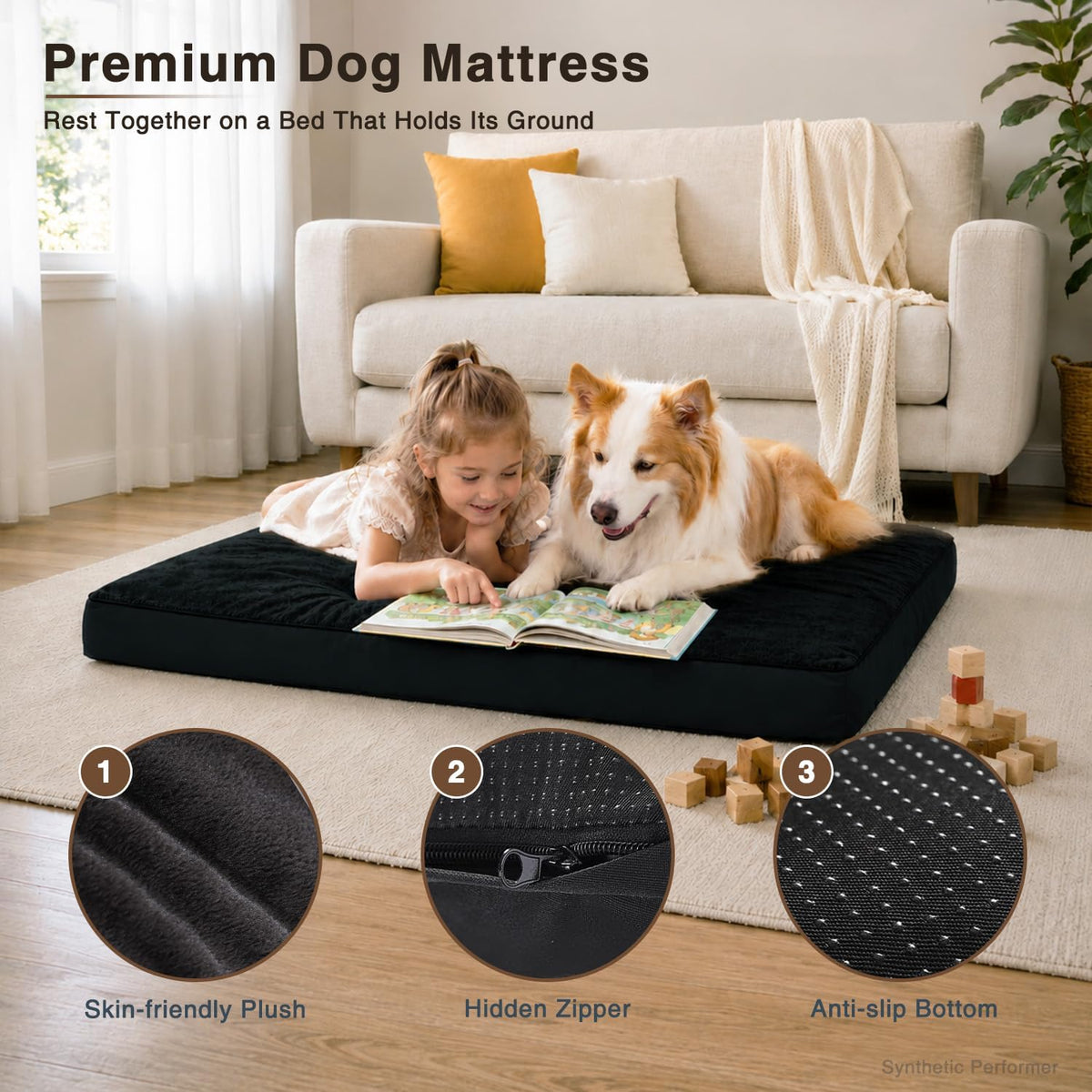 nupida waterproof xl dog bed for crate with shown in use