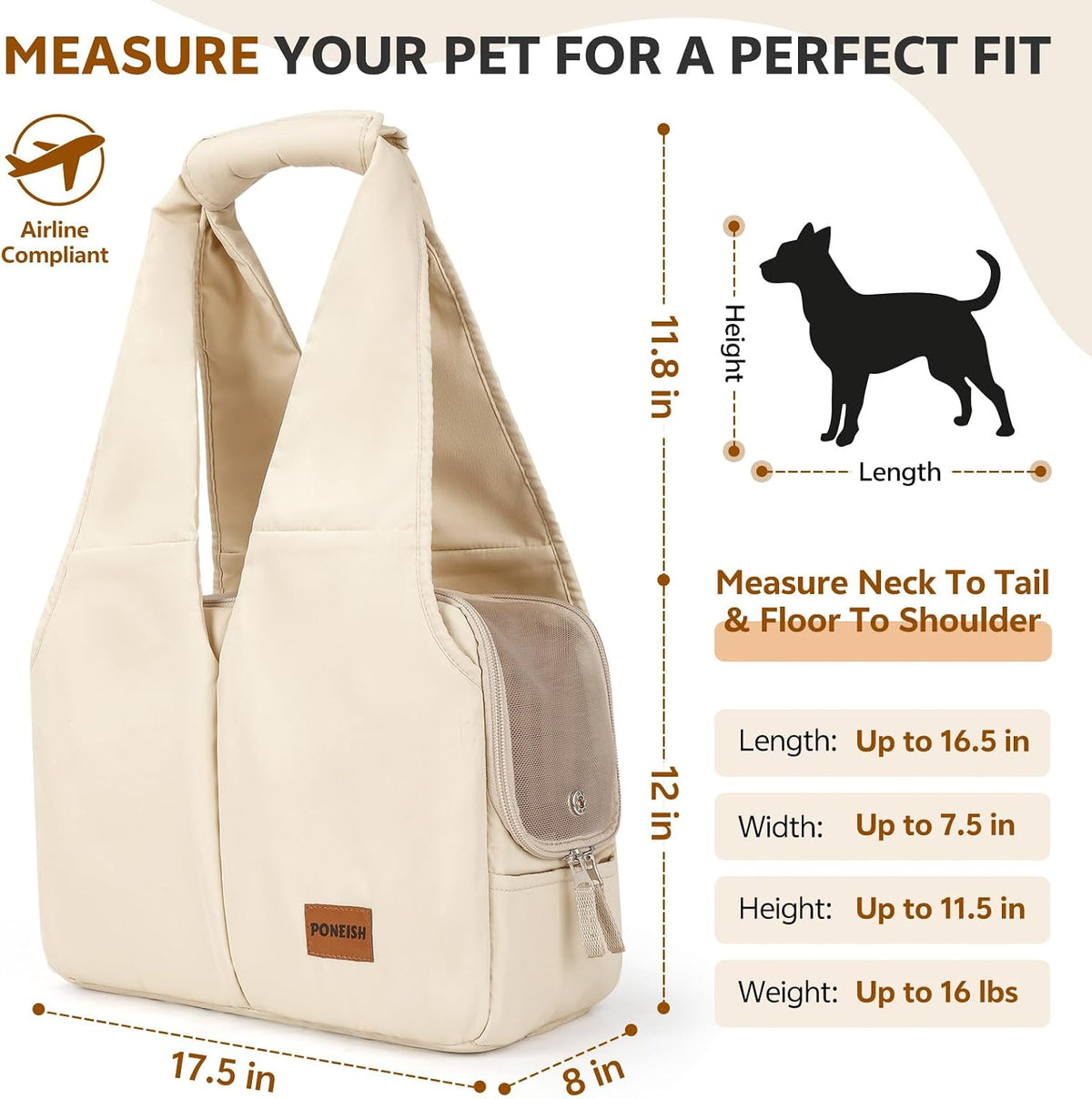 dog purse carrier for small dogs and cats shown in use