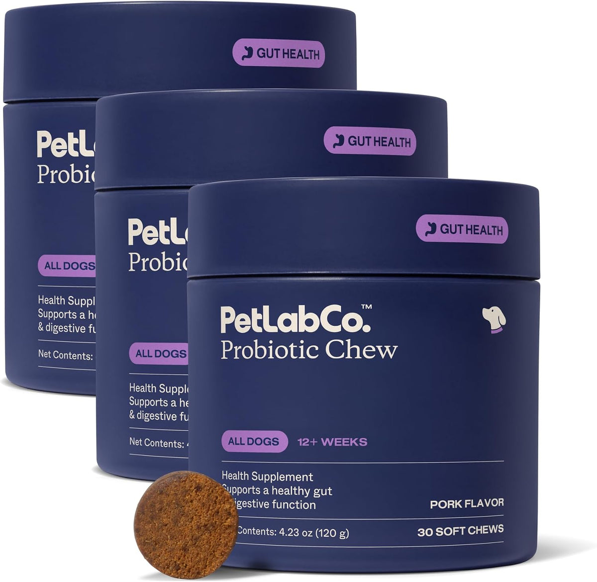 petlab co. probiotic chews for dogs, 30 soft, main product view