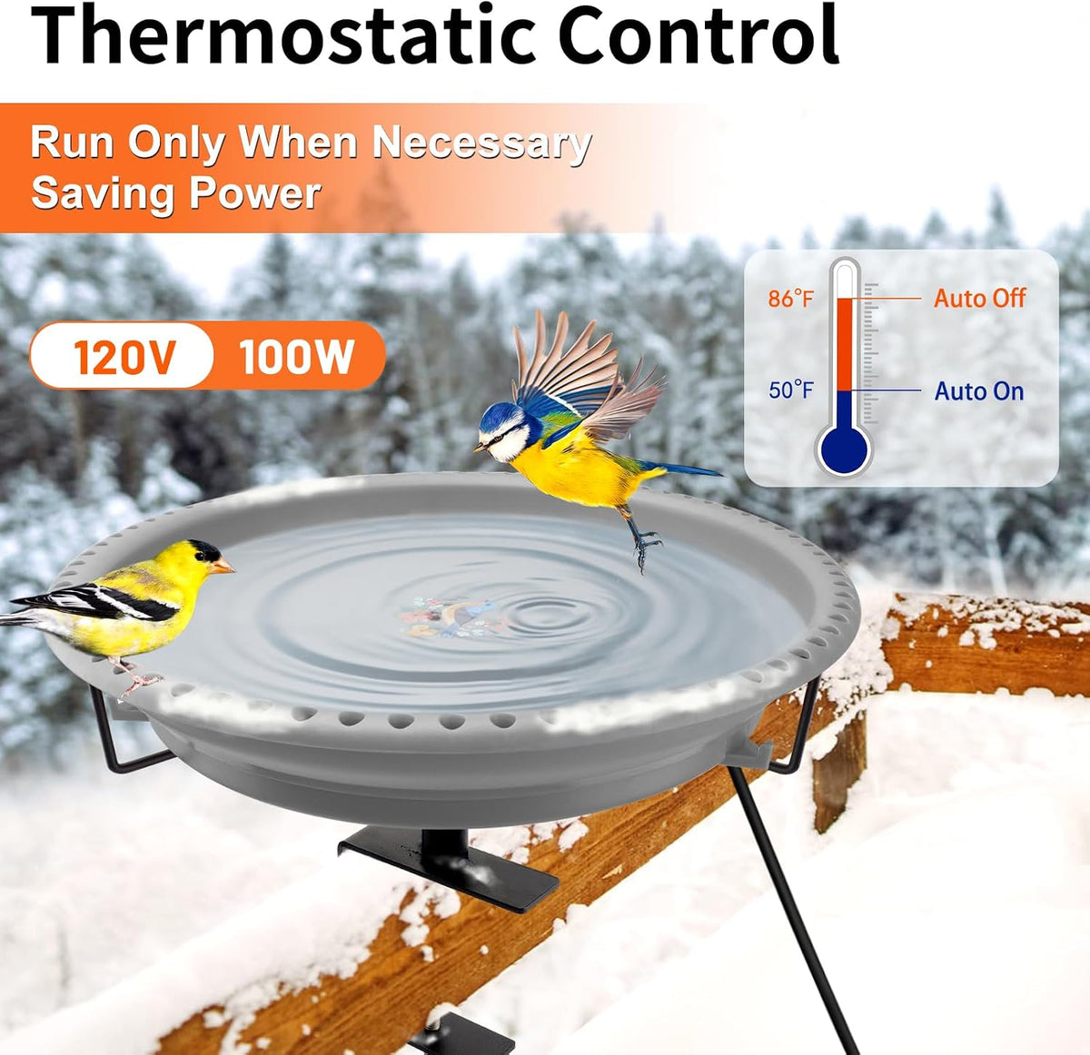 100w heated bird baths for outdoors, heated birdbath, close-up detail