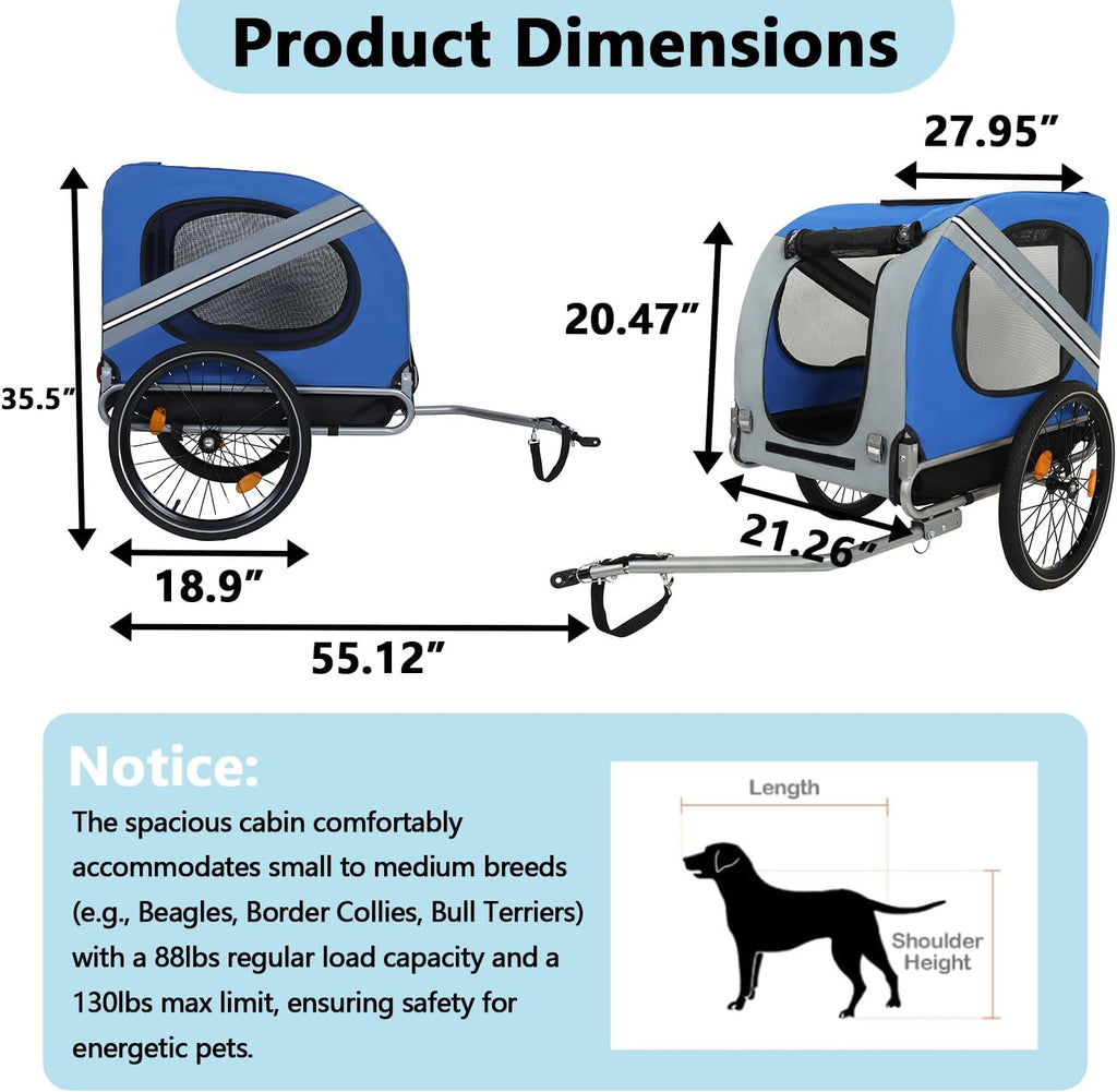 large dog trailer for bike, folding bike trailer shown in use
