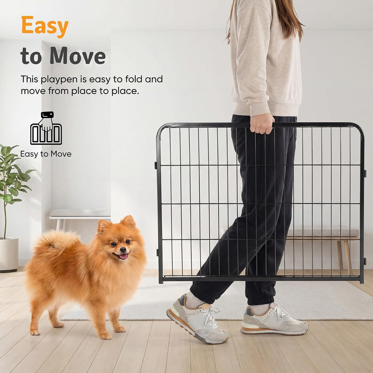 newbulig dog playpen indoor 40 inch 2 panels shown in use