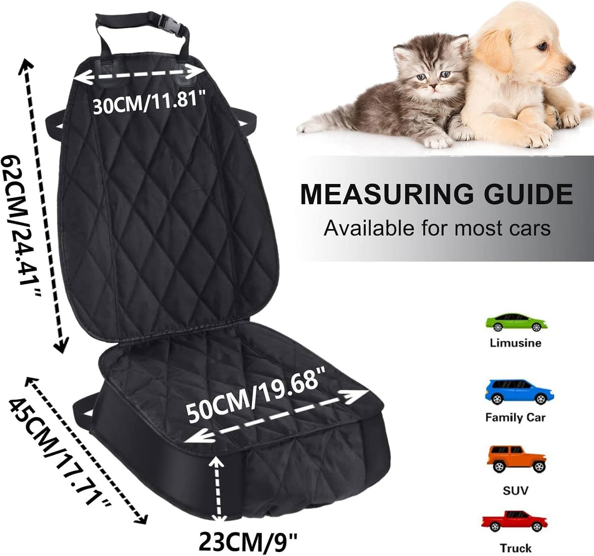 asfrost dog seat cover cars trucks suvs, thick, side view