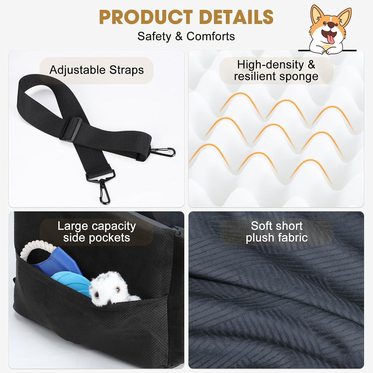 joejoy dog car seats for small medium dogs on a desk or shelf