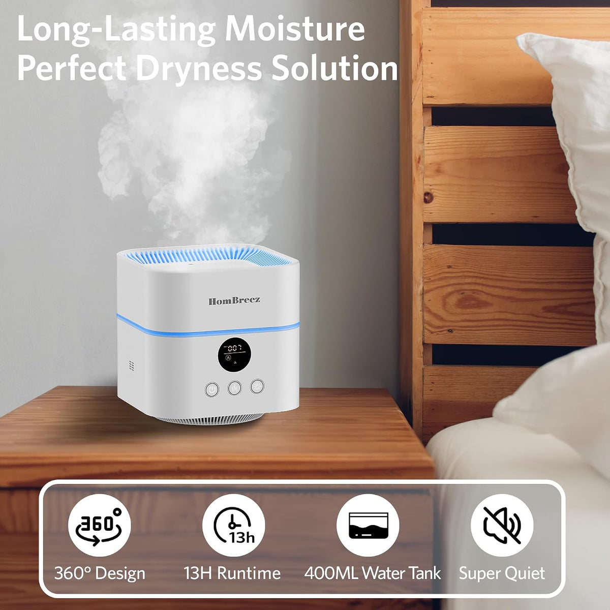 air purifier and humidifier combo for bedroom, covers, side view