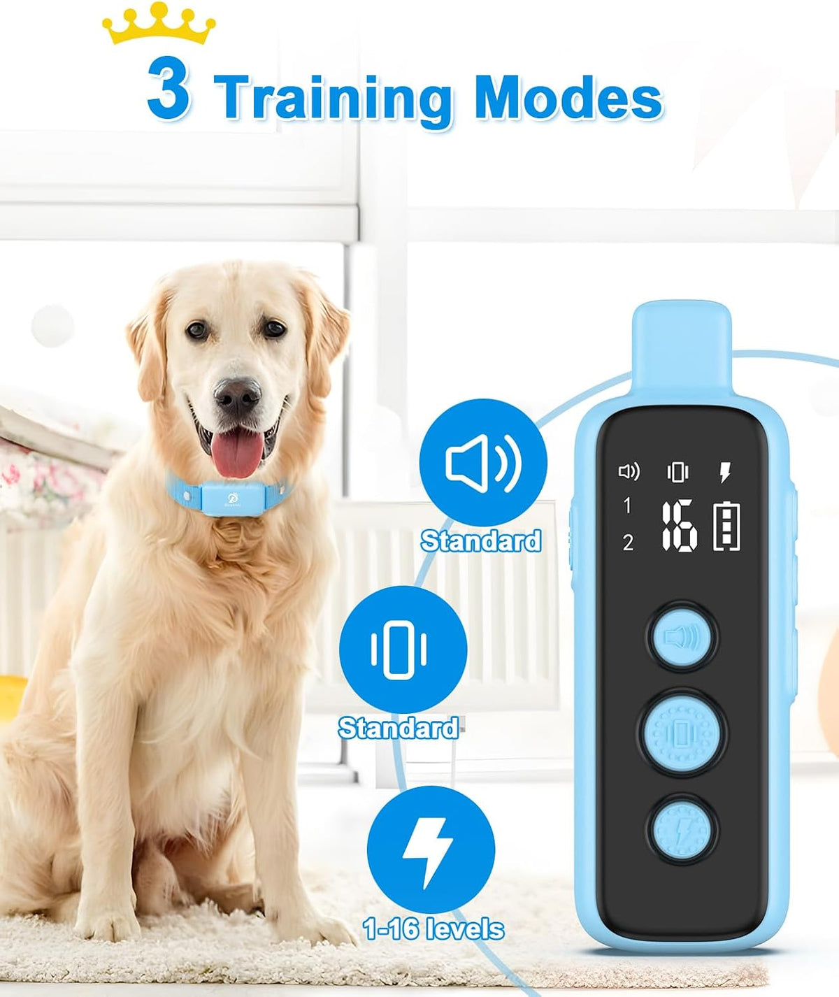 bousnic shock collar for dogs - waterproof rechargeable shown in use