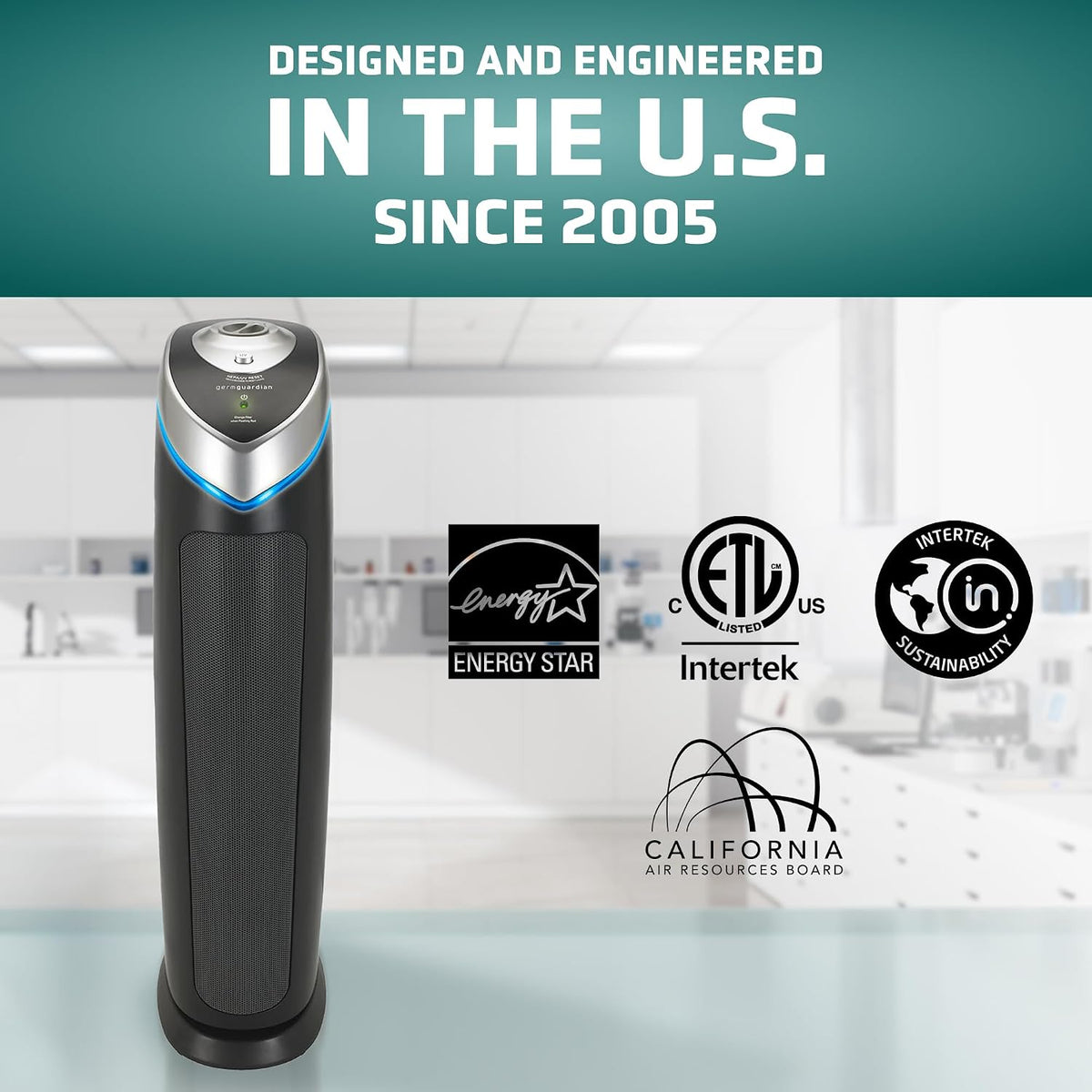 germguardian 3-in-1 hepa air purifier for home, large, package contents