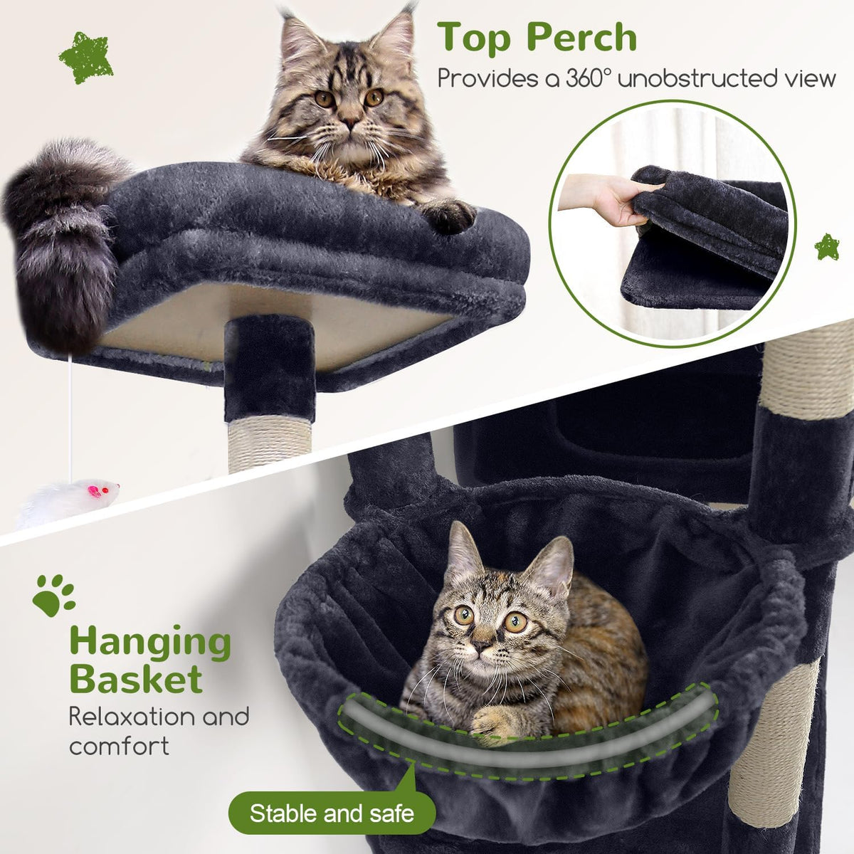 globlazer extra large cat tower for big cats, side view