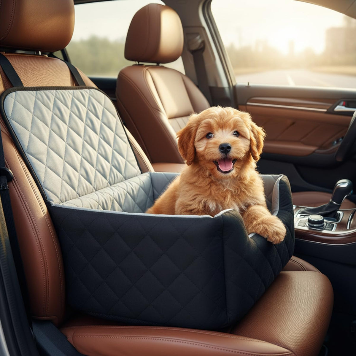 dog car seat for small medium dogs up on a desk or shelf