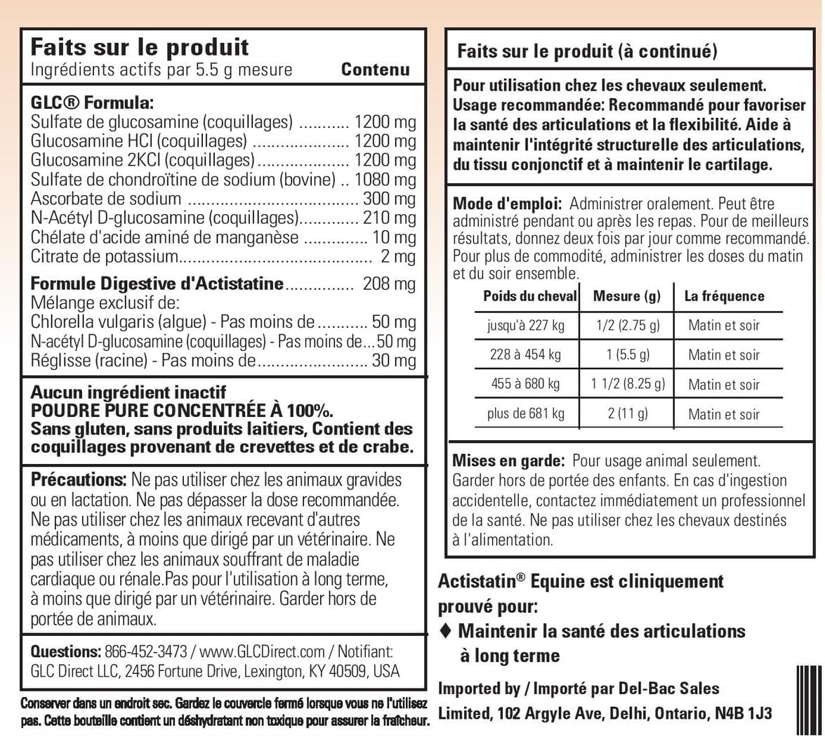 actistatin equine powder - horse joint supplement, side view