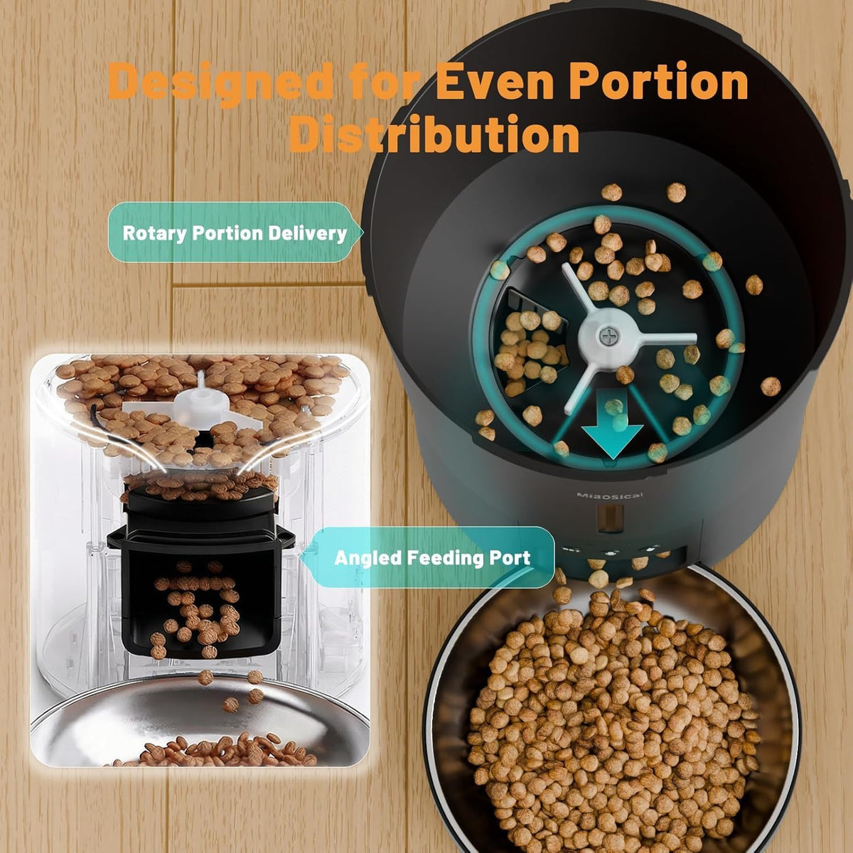 4.2l automatic cat feeder,2.4g wifi timed auto cat showing dimensions