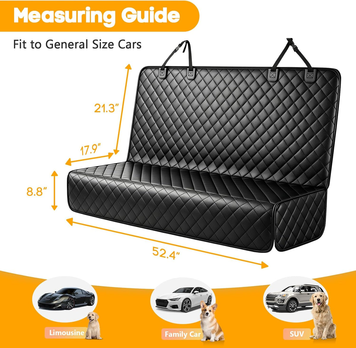 peticon waterproof scratchproof pet bench seat covers for, side view