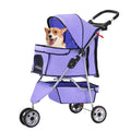 fdw | 3-wheel foldable pet stroller | purple, main product view