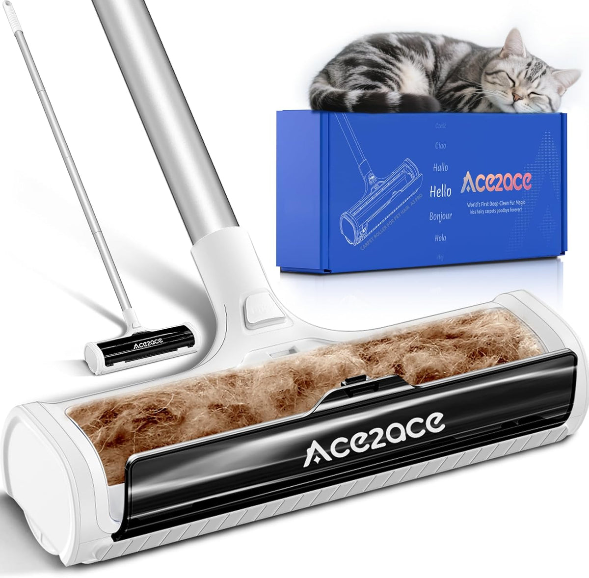 ace2ace a3 pro carpet roller for pet hair, main product view