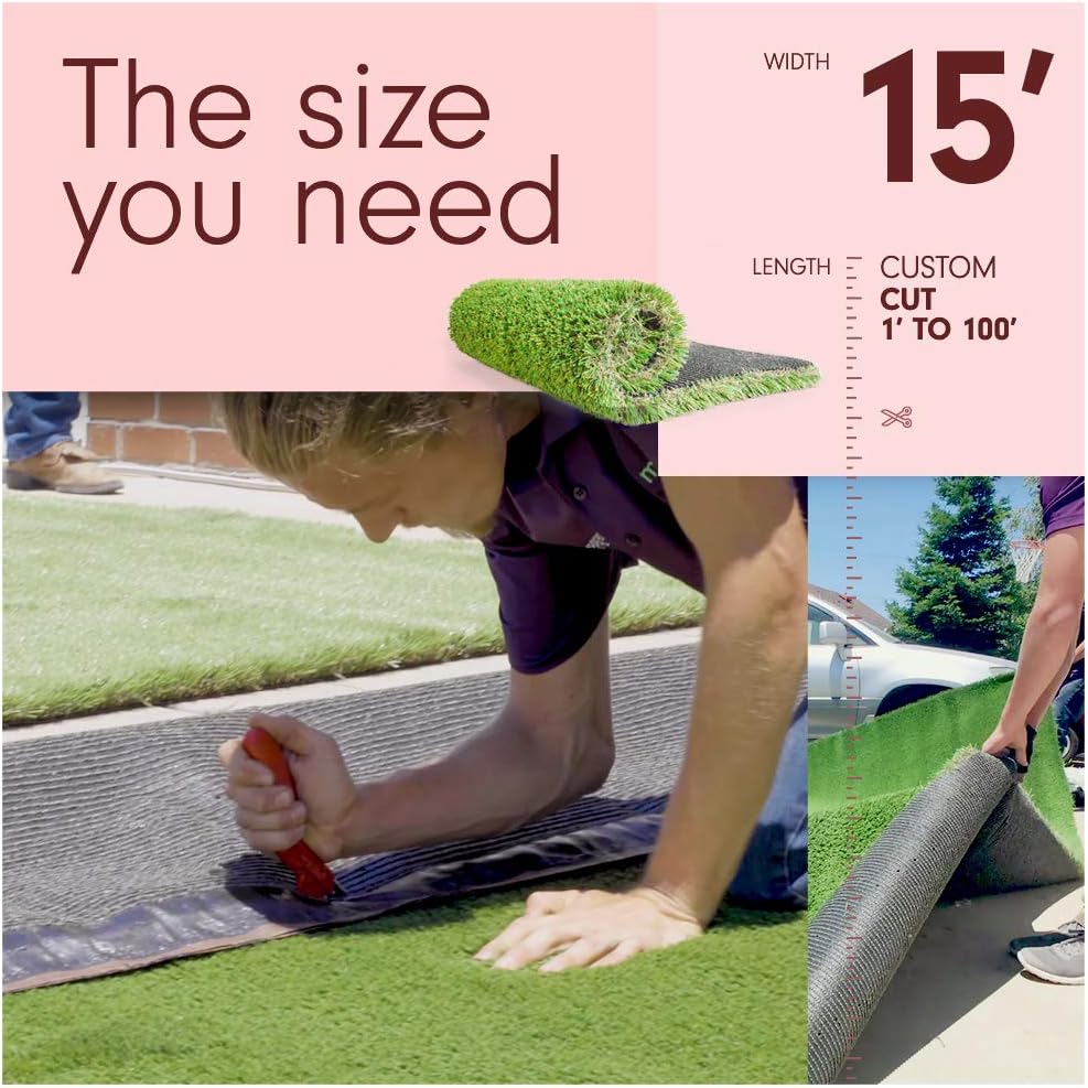 7.5 x 5 feet premium synthetic turf for, close-up detail