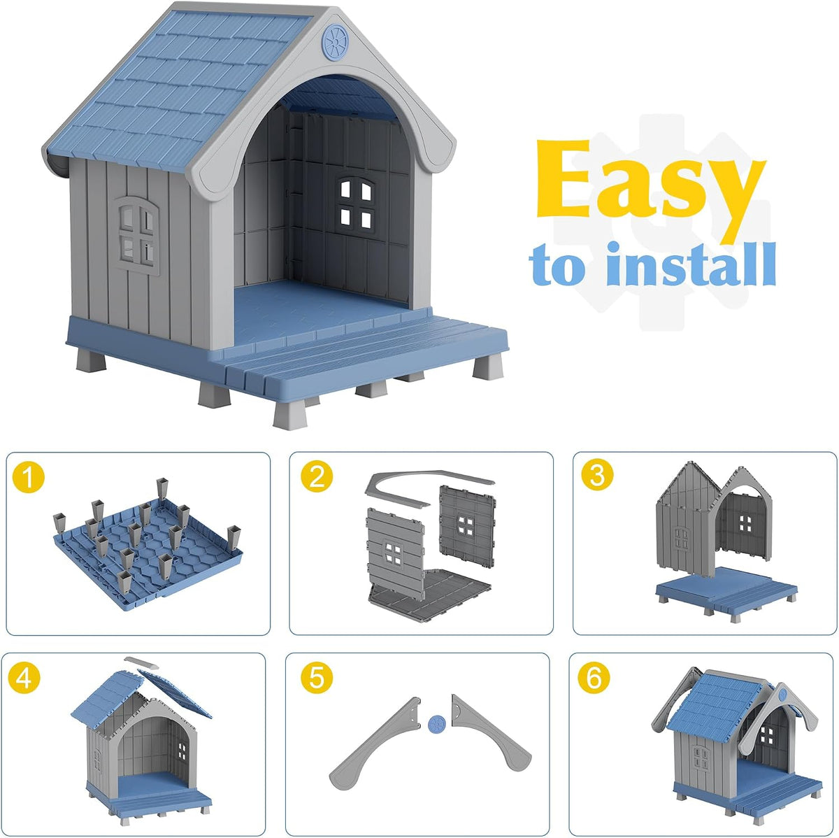 bifanuo dog house outdoor weatherproof with porch for on a desk or shelf