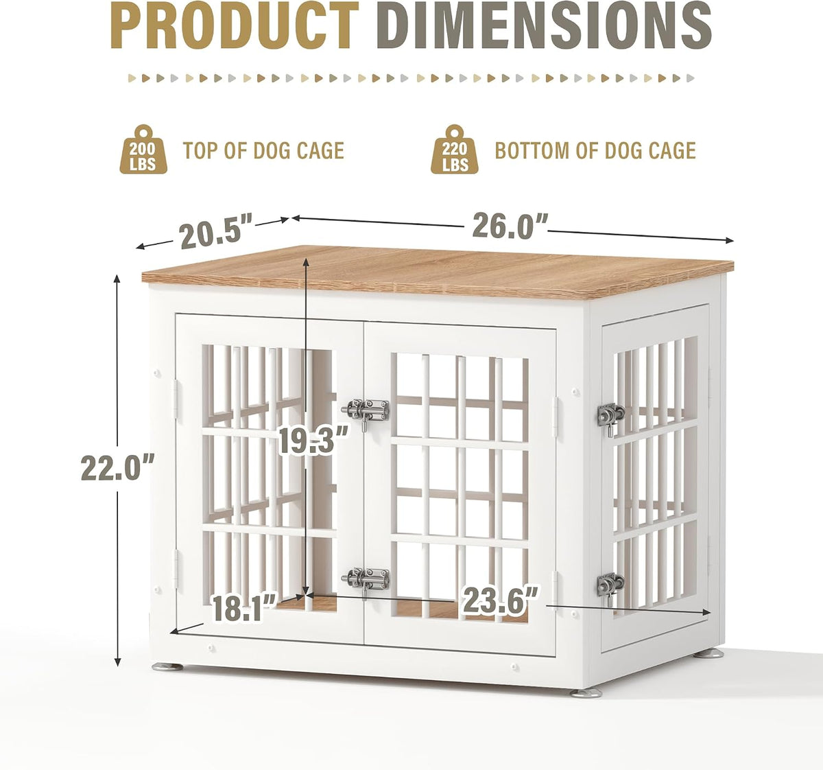 rehomerance 26" heavy duty dog crate furniture for, package contents