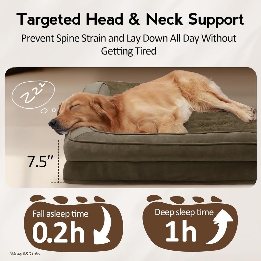 mekiy orthopedic waterproof dog bed with sides for, close-up detail