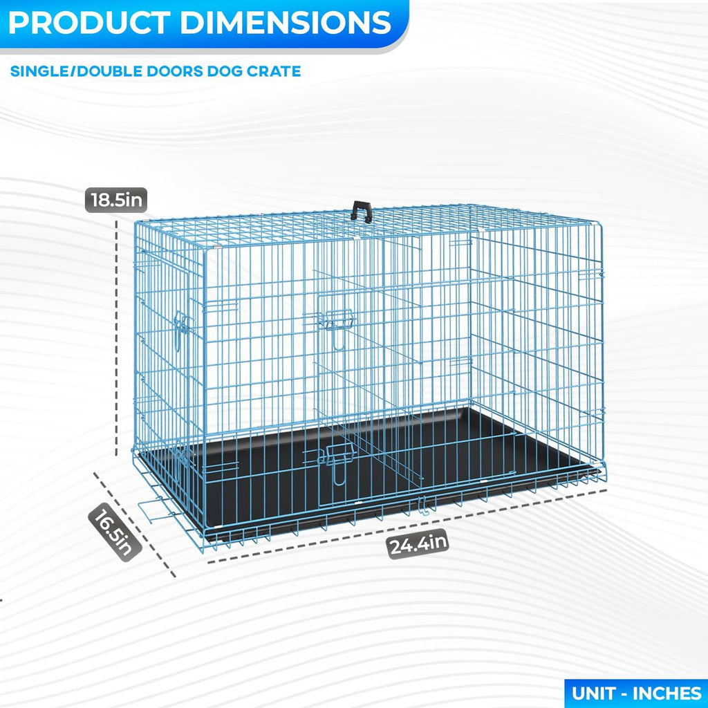fdw | 24" foldable metal dog crate | on a desk or shelf