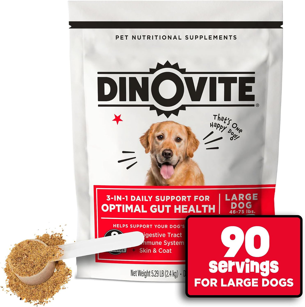 dinovite probiotics for large dogs, probiotic food topper, main product view