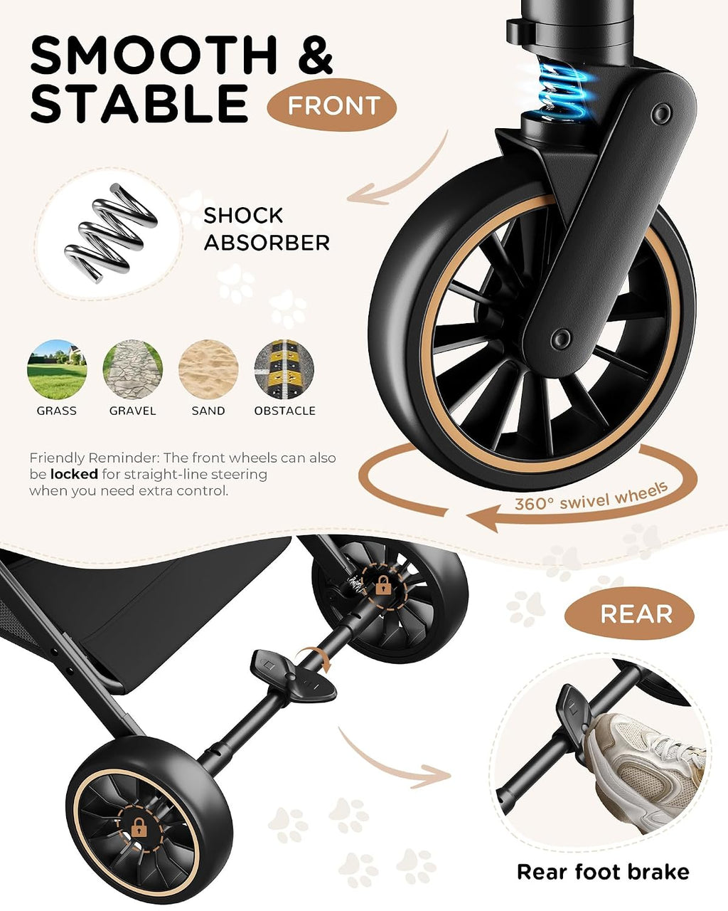gtplayer pet stroller for dogs & cats, 3-in-1 on a desk or shelf