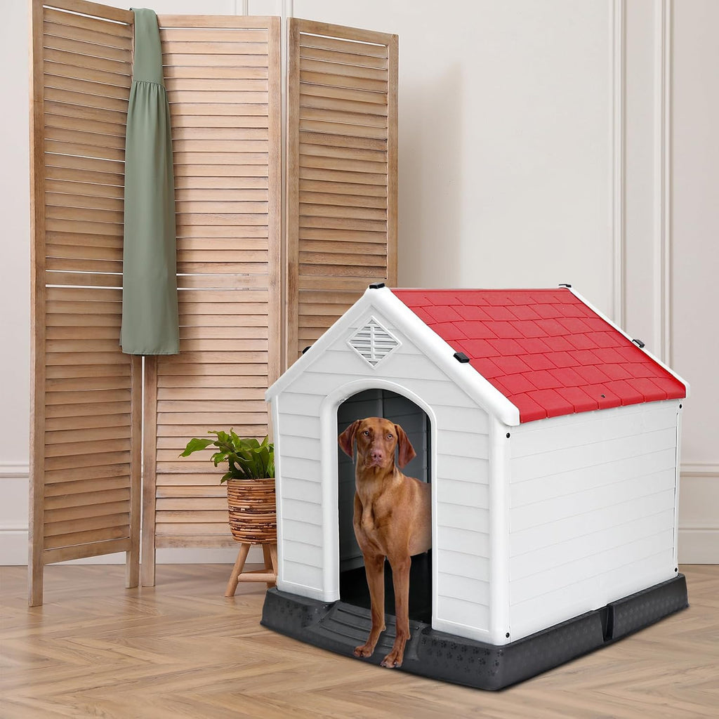 large plastic dog house indoor outdoor doghouse dog on a desk or shelf