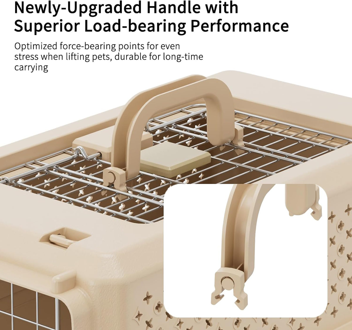 rizzari beige dog carrier: portable pet crate for shown in use