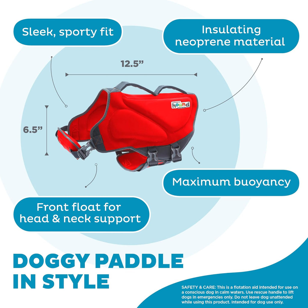 outward hound dawson swim dog life jacket, life, side view
