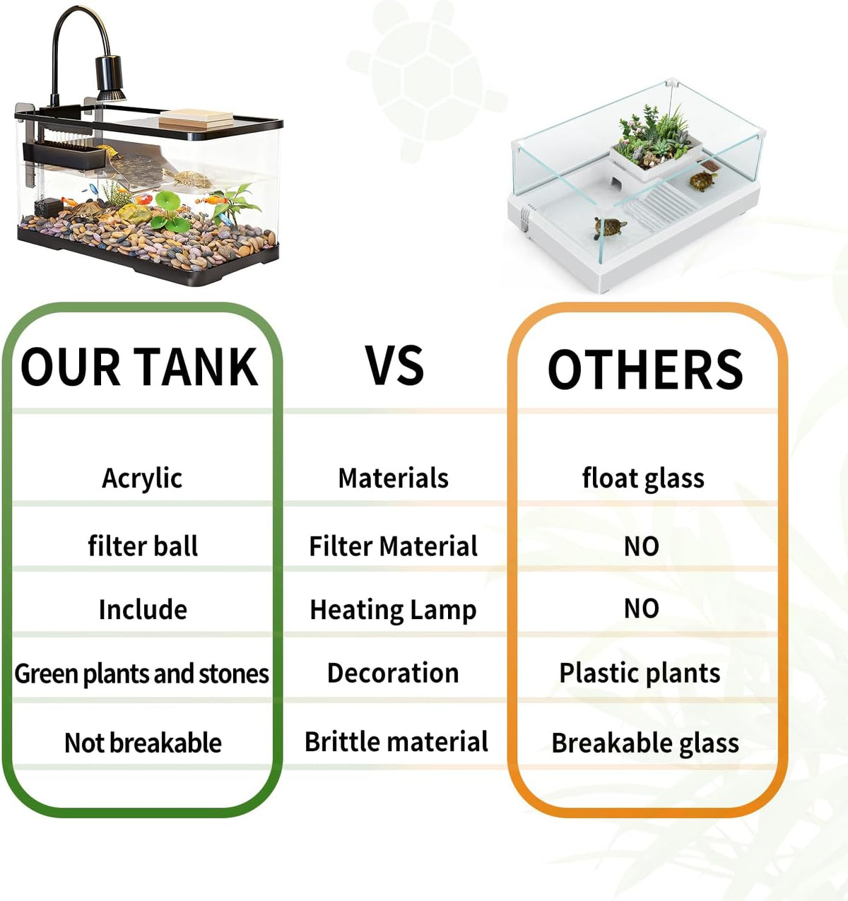 (tank + light +pump + filter balls) turtle, side view