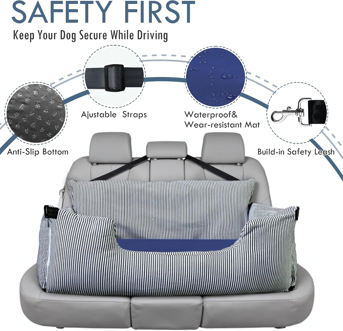 dog car seat for large dogs,dog booster seat, close-up detail