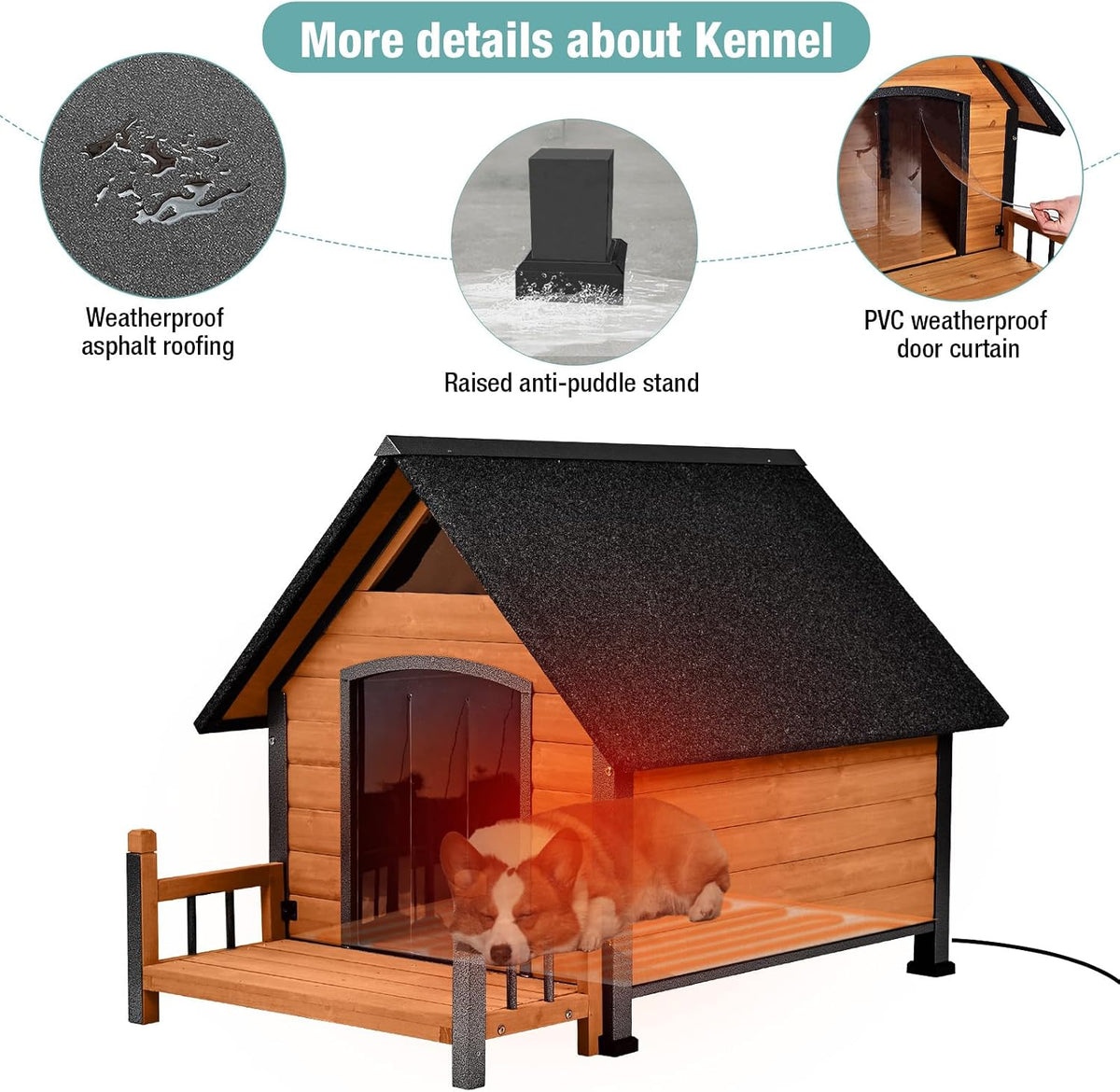 insulated dog house with heating pad, weatherproof outdoor, package contents