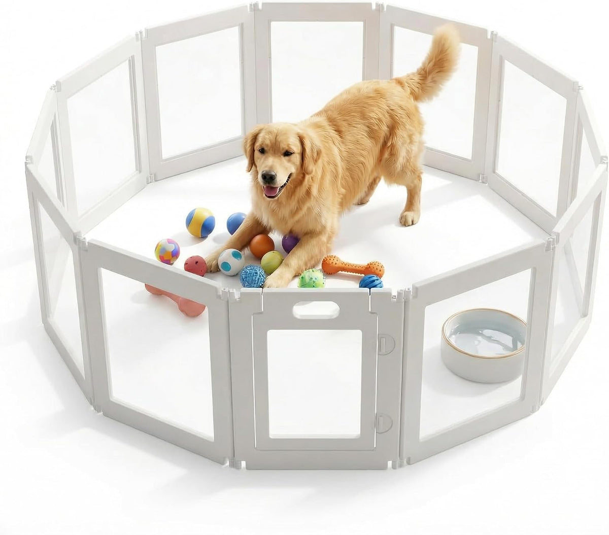 free angle plastic dog playpen, all-in-one assemble playpen, main product view