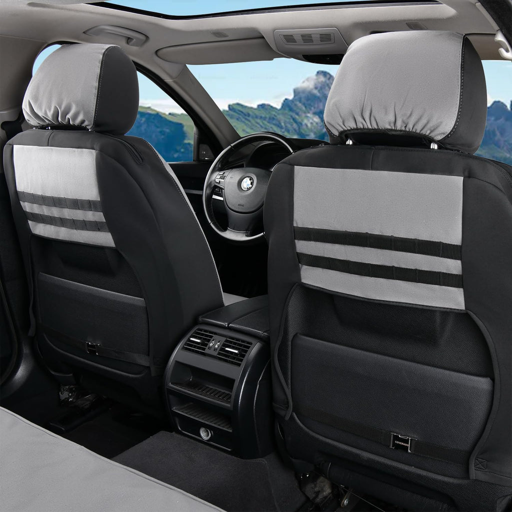 coverado car seat covers front, canvas universal seat shown in use