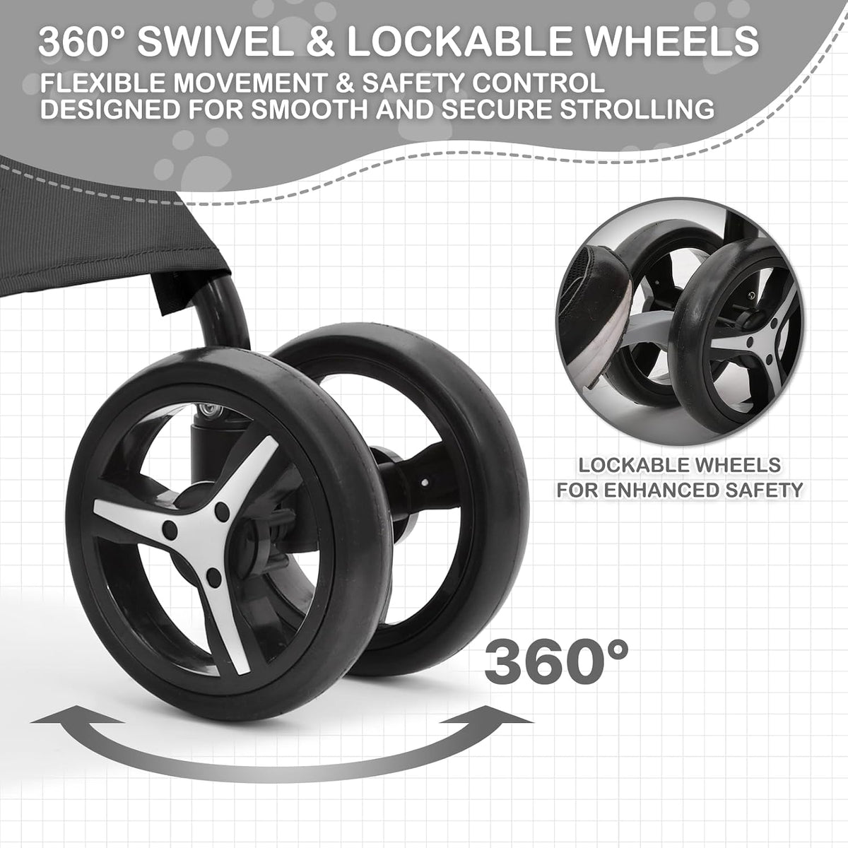pet stroller for small/medium pets up to 22, package contents