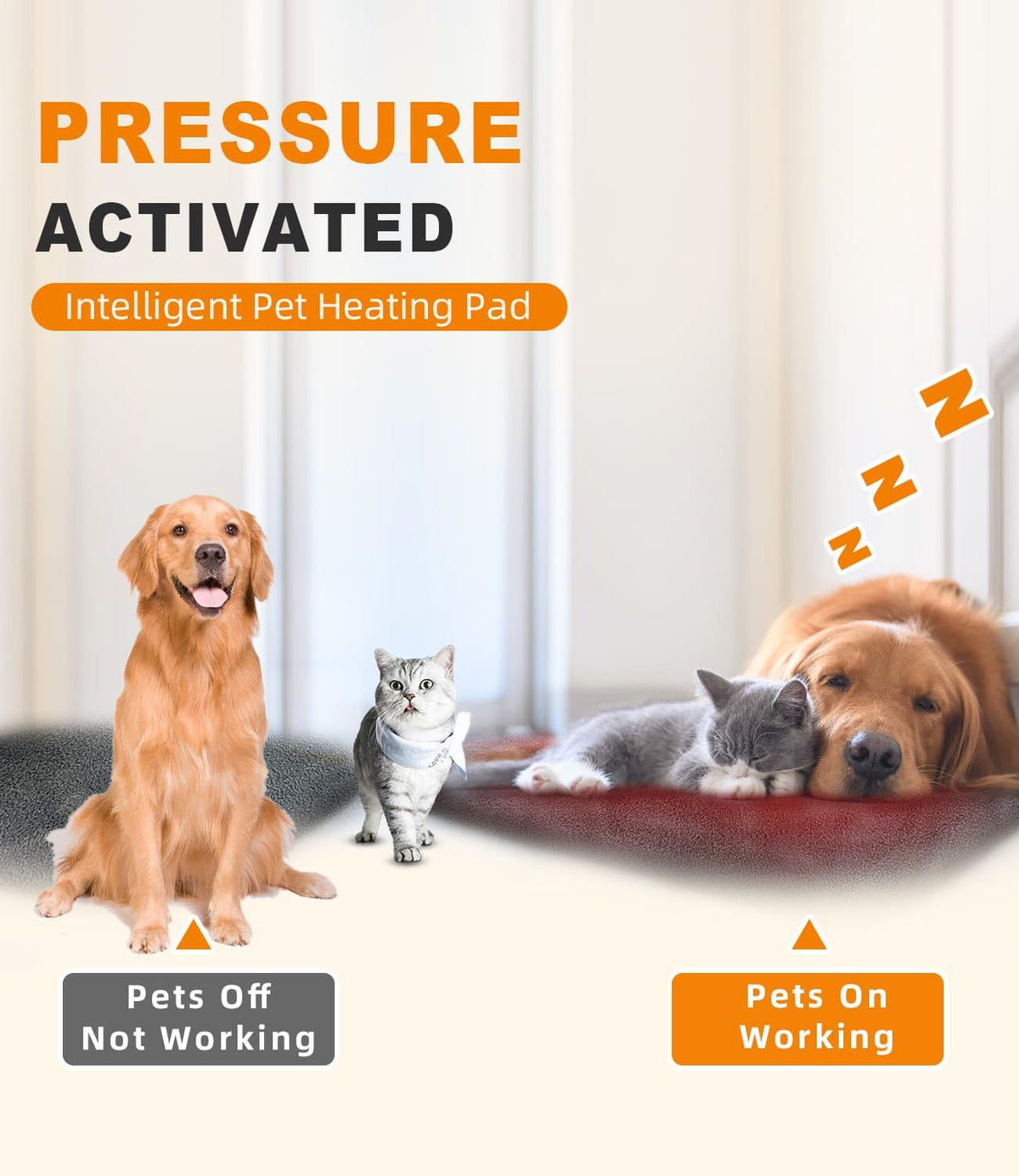 uncn dog cat heating pad pressure activated 18 shown in use