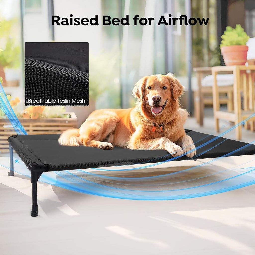veehoo outdoor elevated dog bed with waterproof bolster, package contents