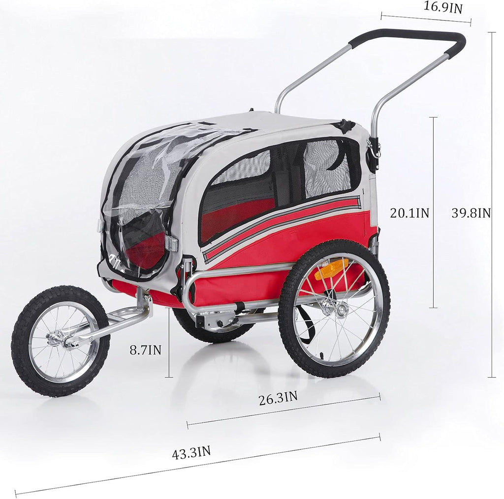 anour 2 in 1 pet bicycle trailer and, package contents