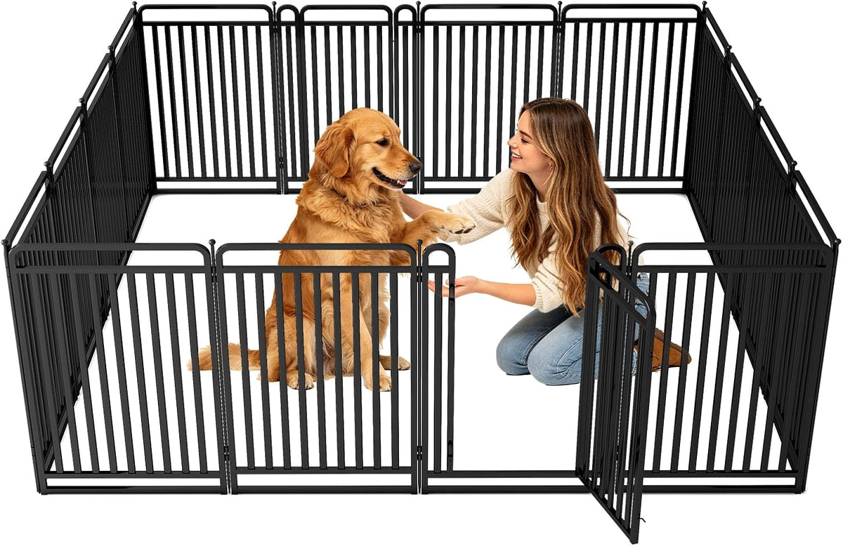 dog playpen outdoor (black, 40''h, 16 panels-36.8ft(l)-includes 2, main product view