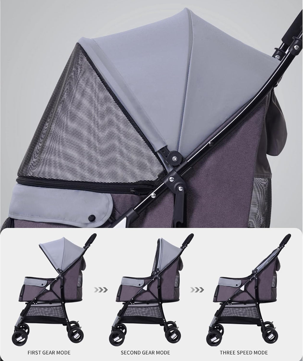 sunny sonny foldable jogger pet stroller with weather showing dimensions