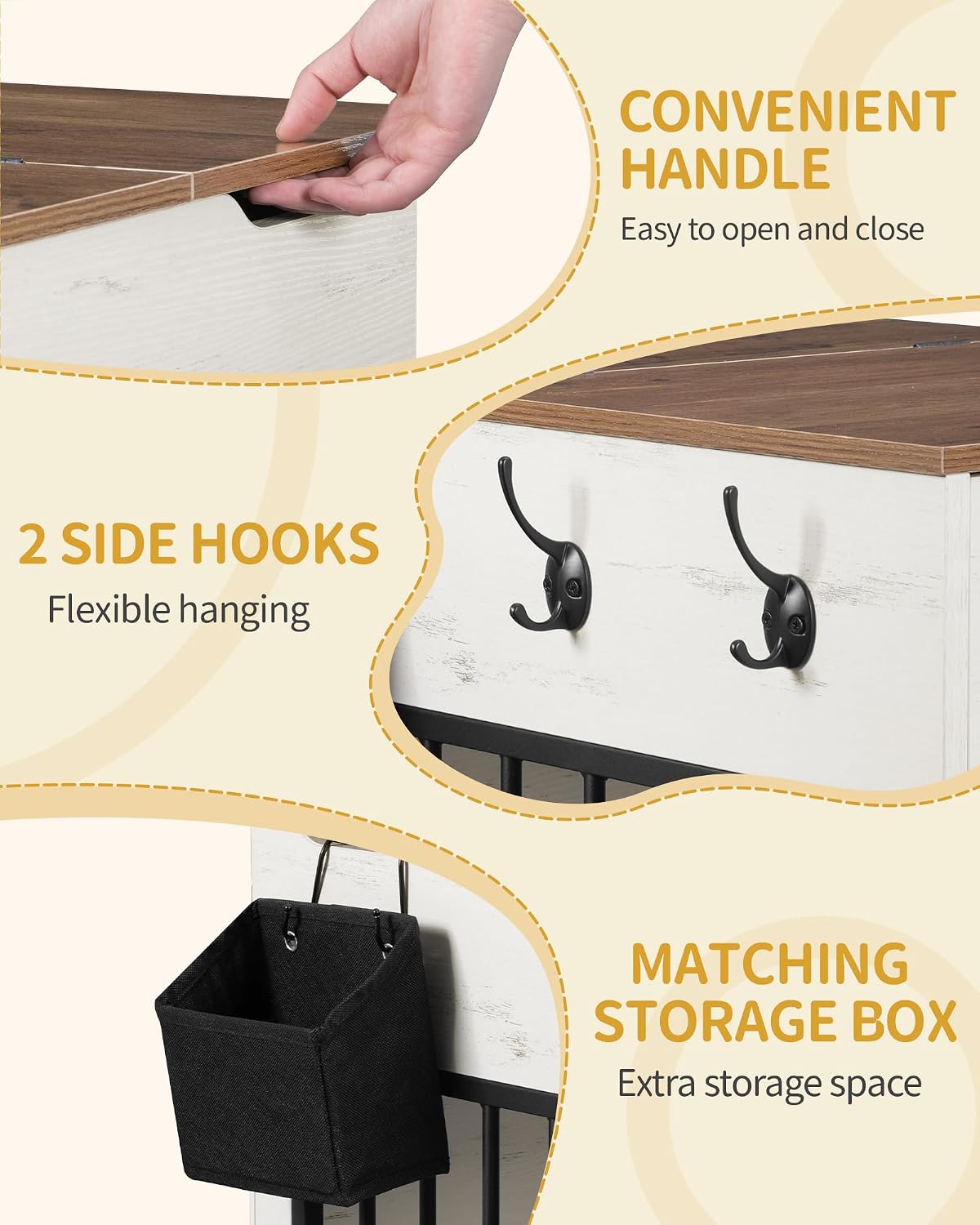 hzuaneri 24.6 in dog crate furniture with storage on a desk or shelf