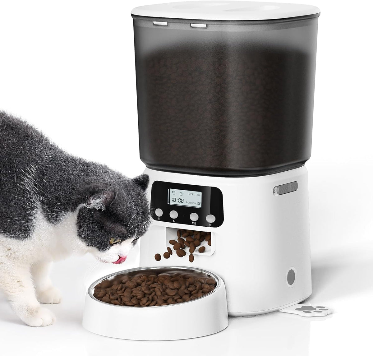 petrice automatic cat feeder, 4l/16cups cat food dispenser, main product view