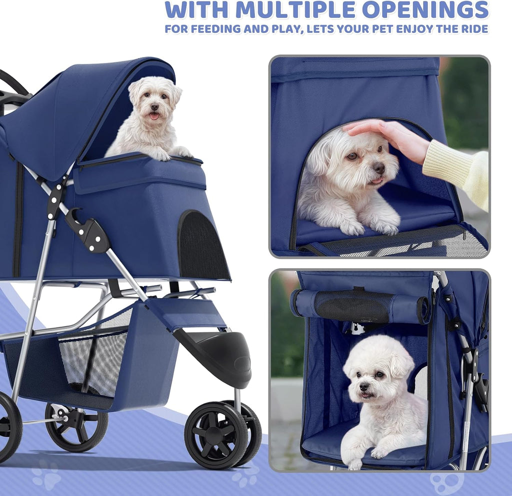 magshion 3-wheel pet stroller for small/medium dogs cats, view 9